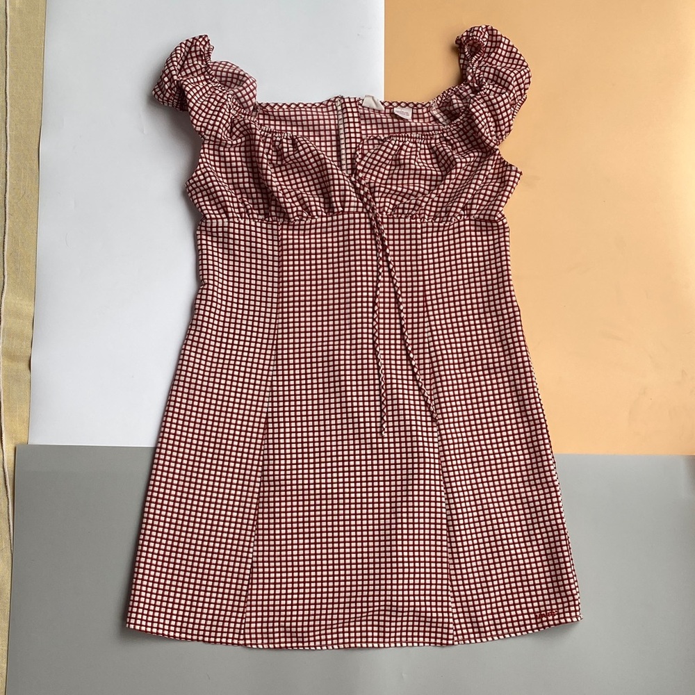 Levi's Red and White Checkered Mini Dress